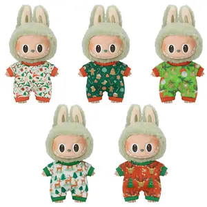 Labubu Doll Clothes Silicone Blind Box Charm, Cute Christmas Santa Accessories, Only Clothing, Perfect Holiday Gift