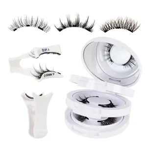 Magnetic Eyelashes 3 Pairs, Reusable Magnetic Lashes with Applicator No Glue Needed Lash Clusters Kit Natural Look, Easy to Wear and Remove (3 Pairs-Kit 1)