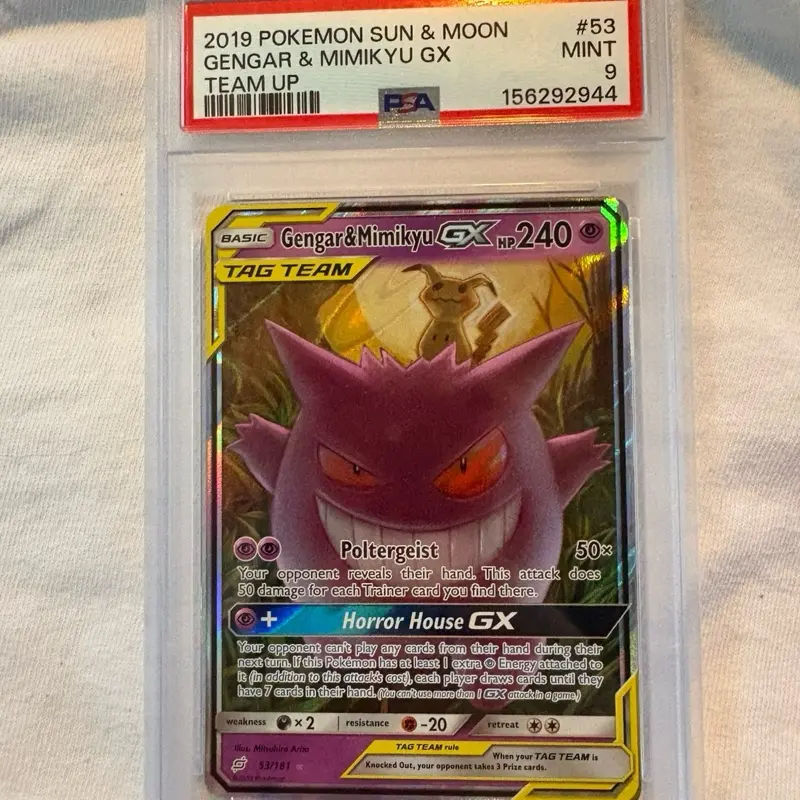 PSA 9 GENGAR/MIMIKYU TAG TEAM GX