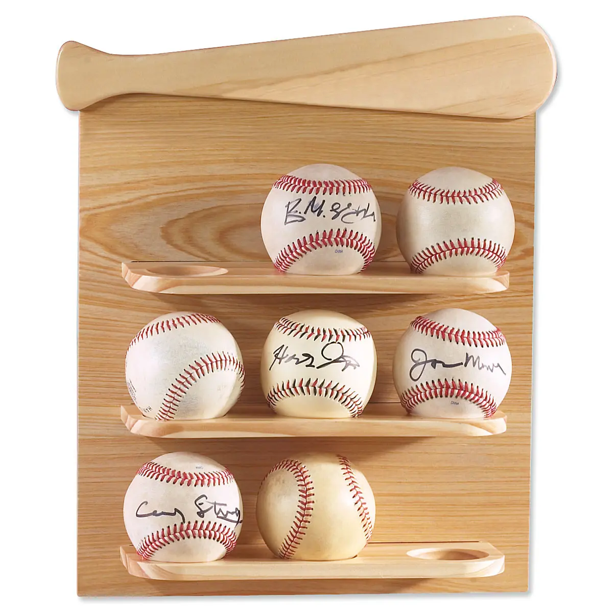 Lillian Vernon Kids Baseball Display Shelf - Boys Hanging Display, Game Balls Decor Wooden