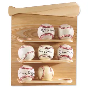 Lillian Vernon Kids Baseball Display Shelf - Boys Hanging Display, Game Balls Decor Wooden