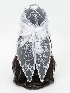Lace Embroidered Multifunctional Decorative Scarf, Fashionable Versatile Thin Women's Triangle Scarf, Elegant Headscarf Accessory