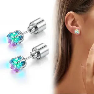 LED Earrings, Light Up Stud Earrings, Glowing Diamond Crown Pendant Earring for Women and Men, LED Jewelry for Party, Wedding, Birthday, Night Out, Disco, Festival,Valentine's Day