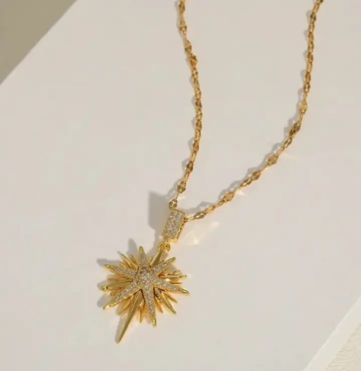 N303- Blue Stone Beaded  Gold Necklace 2 Pieces!