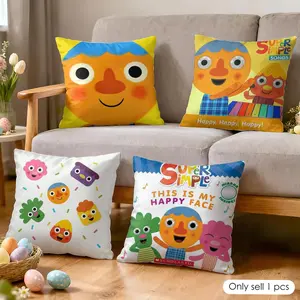 N-Noodle Pals kids cute Cushion Cover Soft Short Plush Fabric Double-Sided Print Organic Breathable Sofa Pillow Case, Home Machine Washable in Warm Winter Perfect for Home Decor Warm Winter Home Child Gift