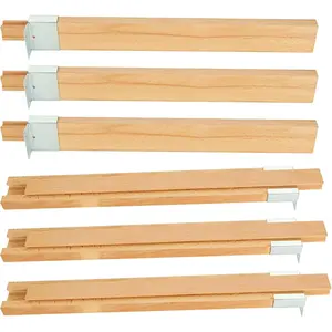6PCS 16 Inch Wood Drawer Slides Bottom, Classic Wood Center Guide Track with Slide Glides, Wooden Drawer Glides Rails Part for Drawer