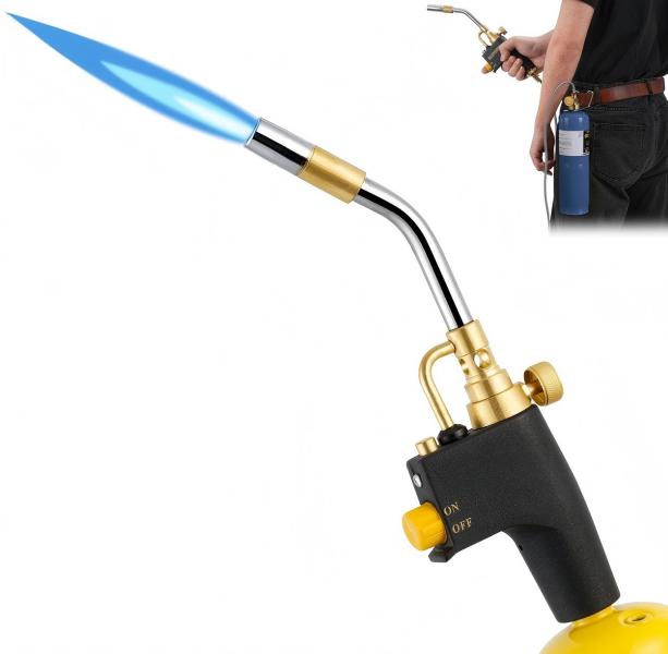 Propane Torch Head, High Intensity Trigger Start Mapp Gas Torch with Self Ignition & Flame Lock, Adjustable Flame for Welding, Brazing, Soldering, Cooking & Ice Melting (Gas Tank Not Included), Multi-Functional Propane Torch Head, High Intensity Trigger Start Mapp Gas Torch with Self Ignition & Flame Lock, Adjustable Flame for Welding, Brazing, Soldering, Cooking & Ice Melting (Gas Tank Not Included), Multi-Functional