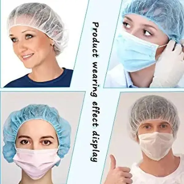 Disposable Hair Nets, Elastic Head Cover, Bouffant Caps, Sanitation Head Cover for Food Service, Spa Men & Women - Clearance