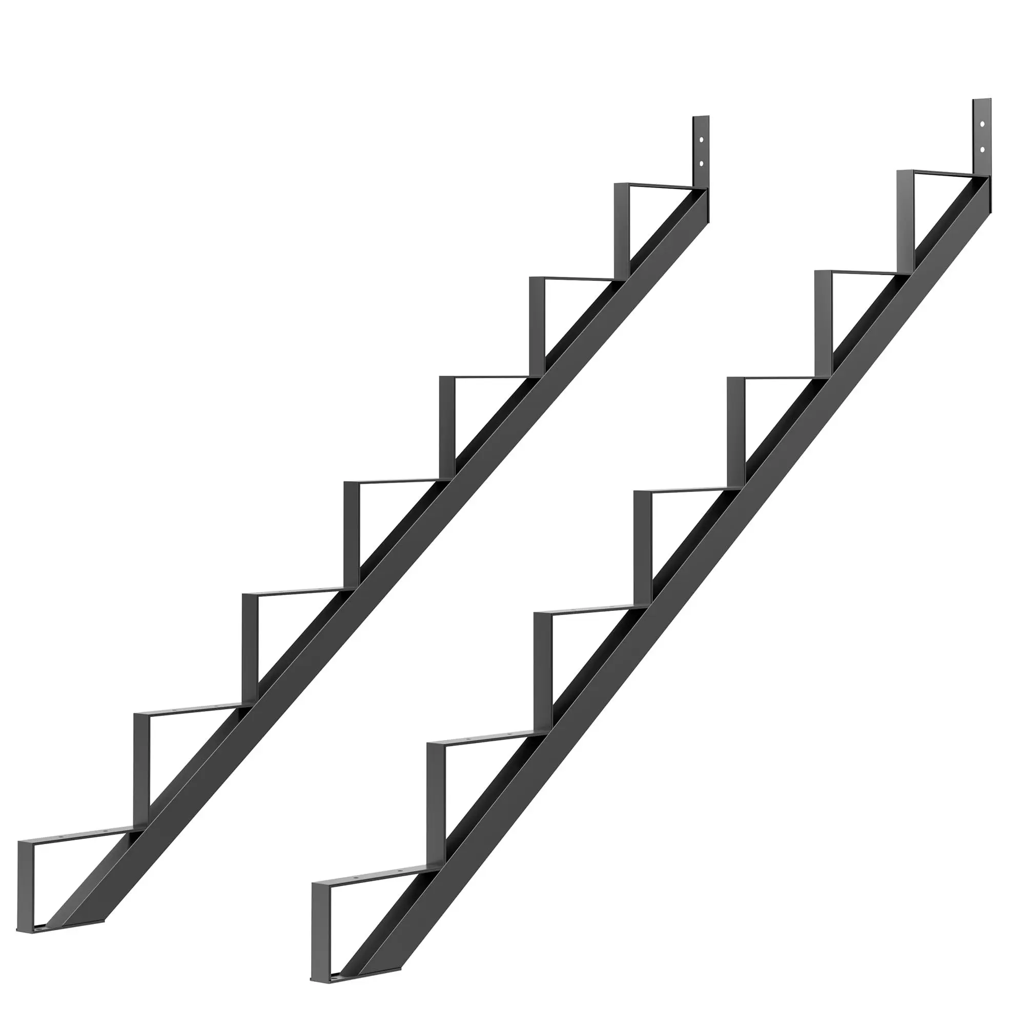 Garvee 2-Pack Steel Stair Stringers, 7-Step Metal Riser for 57.5 IN Deck Height, Home Improvement Building Supplies for Outdoor Steps