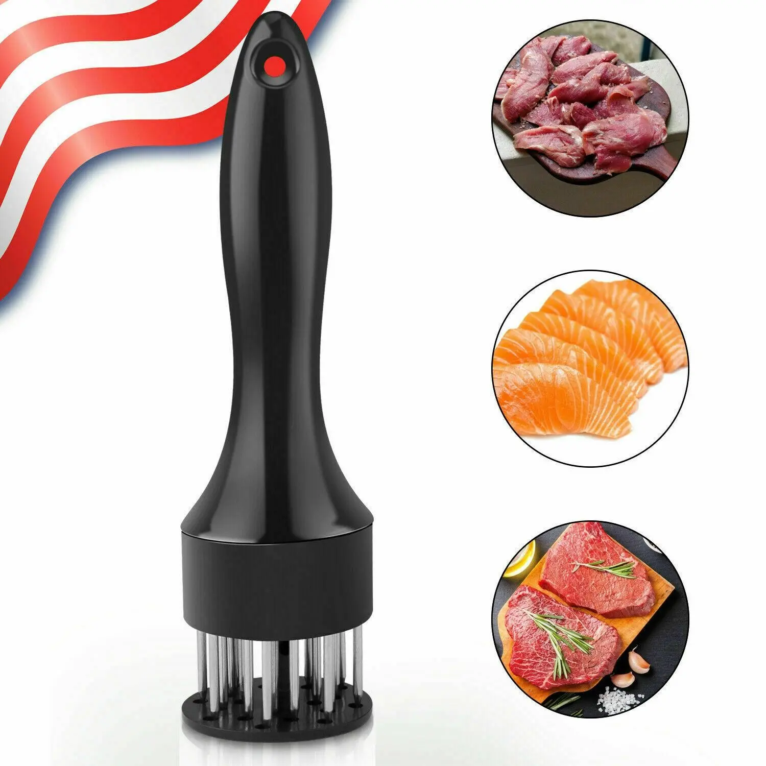 Stainless Steel Hand-Driven Needle-Like Meat Tenderizer Tool - 1 or 2 PCS Optional Kitchen Utensil, Noiseless Grill Prep Gadget for Softening Steak & Chicken, Quick & Convenient Splash-Less Cooking Accessory for Home Cooks
