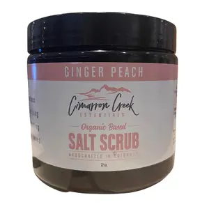 Ginger Peach Organic Salt Scrub 20oz Body Scrub