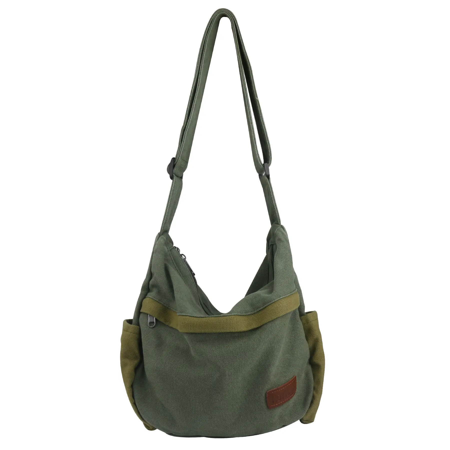 Large Canvas Crossbody Shoulder Tote Hobo Bag Messenger Bag with Multiple Pockets for Men and Women