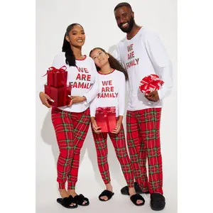 Merry Christmas Matching Family PJ Jogger Set - Red/White Merry Christmas Matching Family PJ Jogger Set - Red/White