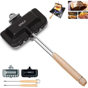 Portable Hot Sandwich Maker Ideal for Home & Outdoor Use Sandwich & Hobo Pie Maker Breakfast Skillet Flip Pan