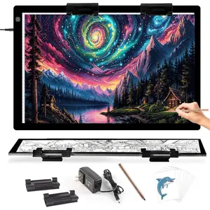 A2 Light Pad for Tracing Light Box for  Painting with 2 Multi-Functional Clips Drawing Light Board 7500 Lux 12V2A Adapter Power Light Pad for Weeding Vinyl X-ray Viewing Animation