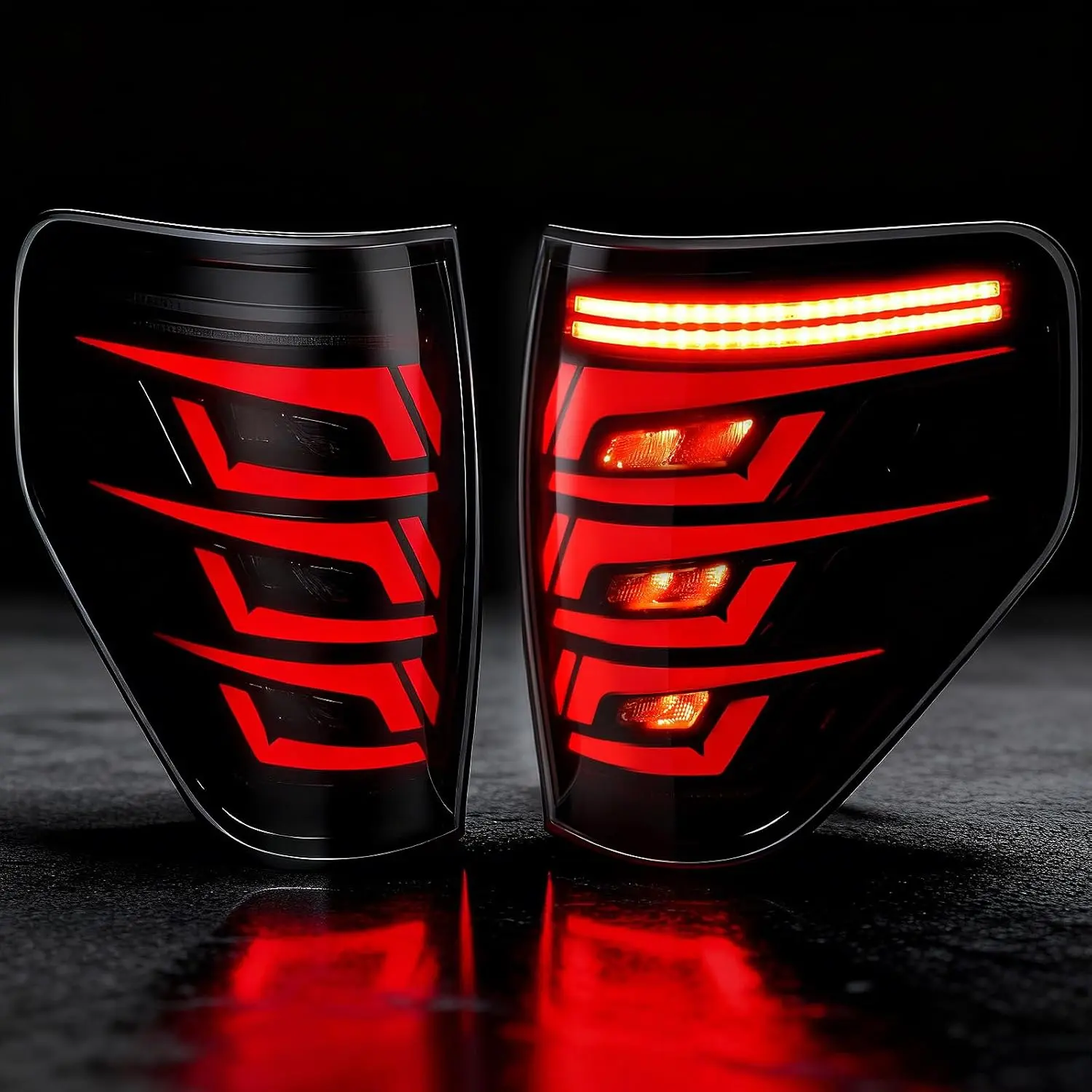 Full LED Tail Lights for 2009-2014 Ford F150 - PMMA Acrylic, Direct Install, OE Fit, Factory Look, Start-Up Animation, Dynamic Turn Signals