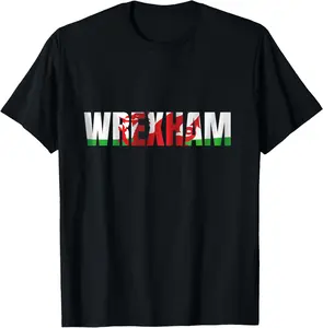 100% Cotton Wrexham Wales Flag Welsh Dragon Apparel Merchandise T-Shirt