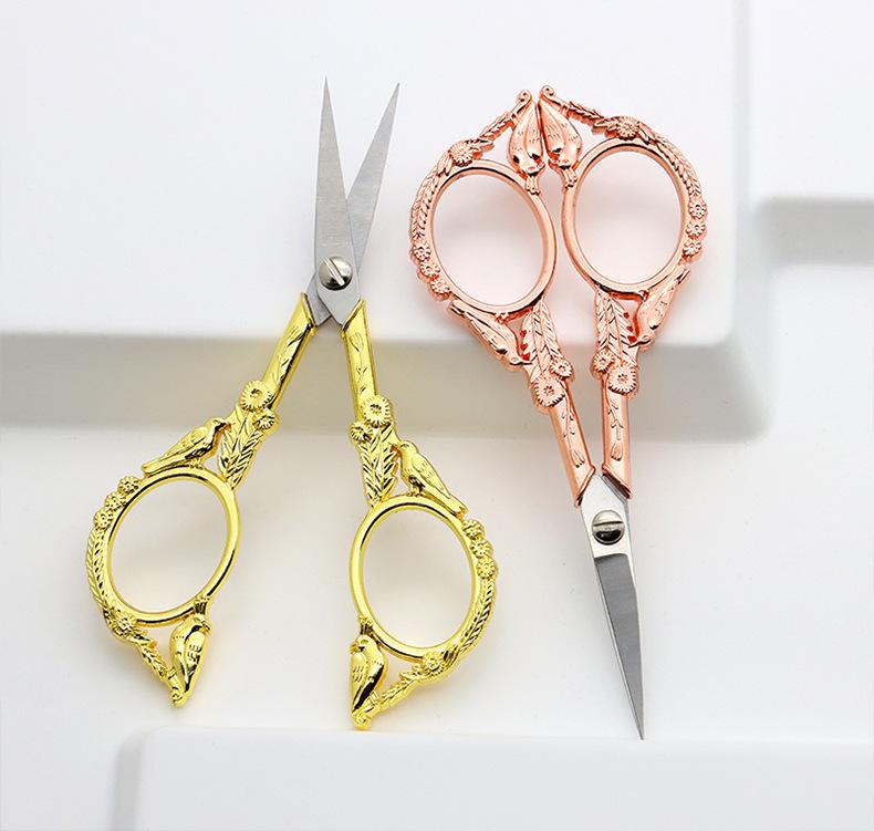 Vintage Stainless Steel Carved Scissors