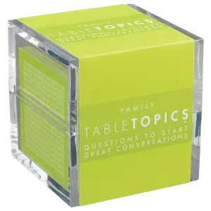 TableTopics Family Conversation Cards for Kids & Parents with 135 Questions for Fun & Connection at Dinnertime, Game Night, & Classrooms