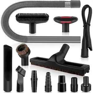 13-Count 1 1/4 Inch Shop Vac Attachments Cleaning Kit With Vacuum Floor Brush/Dryer Lint Vac Attachment/Flexible Crevice Tool (Hose Adapters for 1 1/4" to 2 1/2"Hoses)
