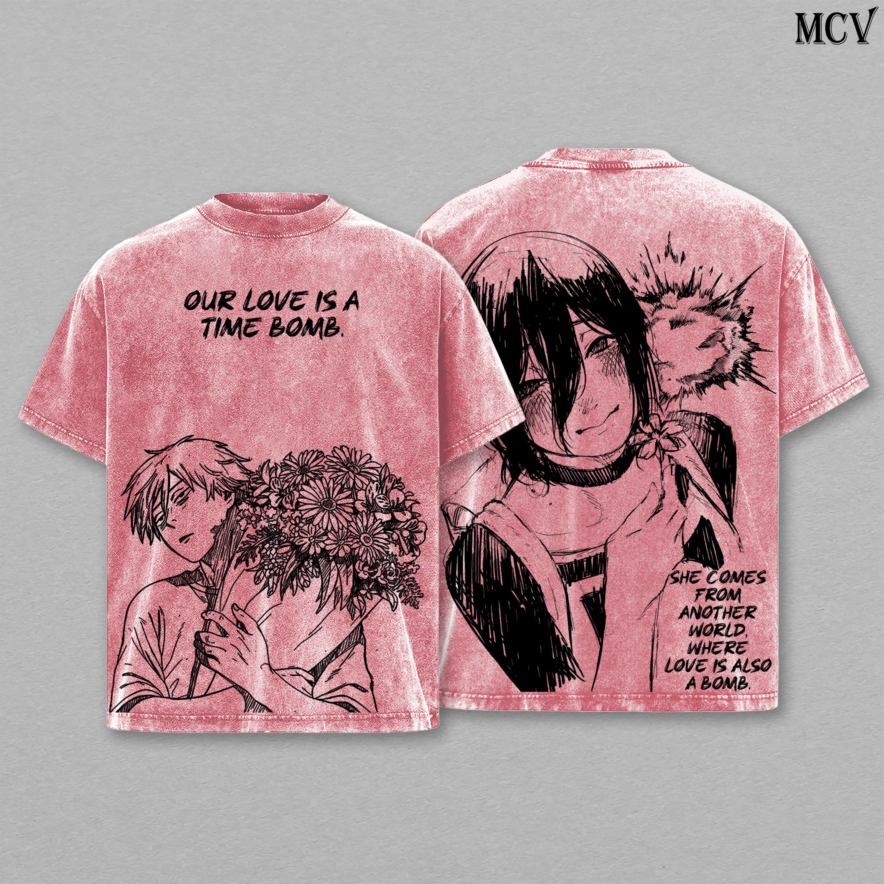 Chainsaw Man Denji x Reze Tee Washed – The Movie: Reze Arc