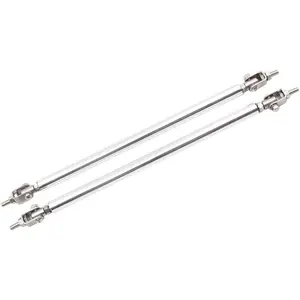 2 count Adjustable  7.87"-13" Front Lip Strut Rod Bumper Splitter Universal Tie Support Bars