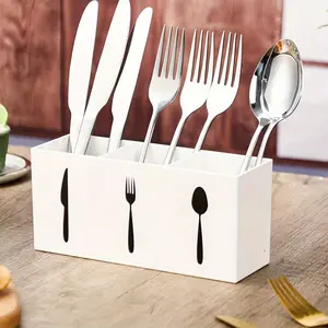 Multifunctional Kitchen Utensil Holder, Compact Plastic Organizer for Spoons Knives Forks, Ideal for Home & Restaurant Use