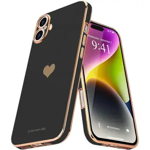 Entronix iPhone 16 Plus Heart Case - [Smile Everyday] Luxury Heart Cover Protective