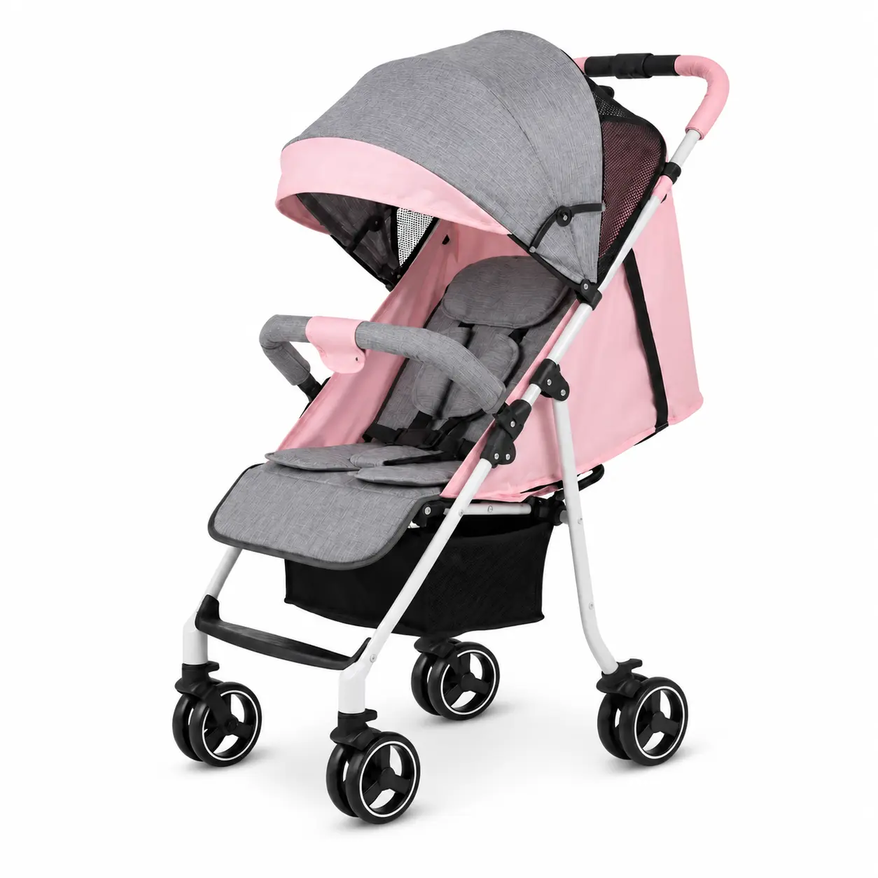 Carbon Fiber Folding Adjustable Stroller for Toddlers - 1-Hand Collapsible, UPF50+ Canopy, Under-Seat Basket, Lightweight Portable Travel Stroller, Lightweight Strollers