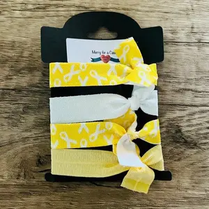 Yellow cancer awareness hair ties