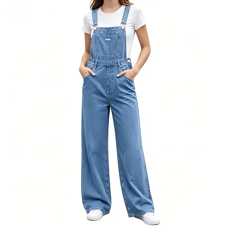 Denim Overalls for Women - Comfortable and Stylish Design with Pockets and Adjustable Straps Denim Overalls for Women - Comfortable and Stylish Design with Pockets and Adjustable Straps