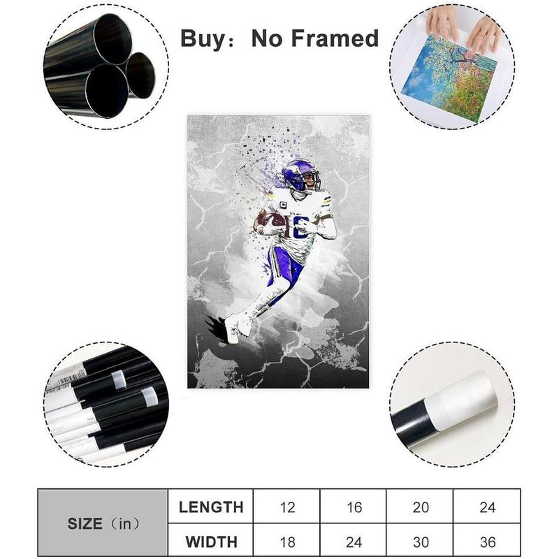 Justin Jefferson Canvas Poster Wall Art Decor Print Picture Paintings for Living Room Bedroom Decoration