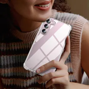 Clear Case, Cellphone for Samsung Galaxy A56 A36 A26 A15, Shockproof Protective Bumper Cover Hard PC Back + Flexible TPU Raised Bezel Hybrid Design for Galaxy S25 S24 S23 Transparent Slim Fit with Airbag Corners Casing