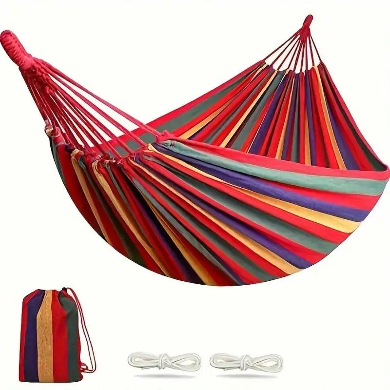 Cotton Canvas Hammock, Comfortable Fabric Camping Hammock with Tree Straps, Up to 450lbs with Travel Bag for Camping Outdoor/Indoor Patio Backyard