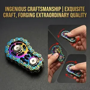 Bicycle Chain Fidget Spinner, Silent Cnc Stainless Steel Gear Desktop Toy, Adult Stress Relief & Focus Tool, Office Decor Art Collection
