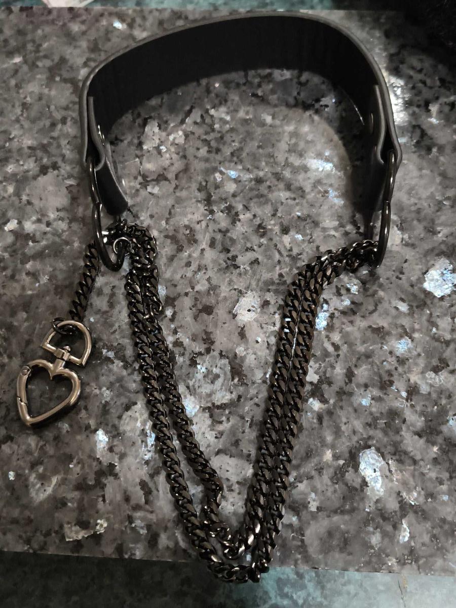 Item: “Jumbo Size”- Black Leather With Black Chain