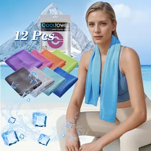 Cooling Towel, 12pcs/set Soft Breathable Chilly Towel, Microfiber Towel for Yoga, Sport, Gym, Workout, Camping, Fitness, Running, Workout & More Activities