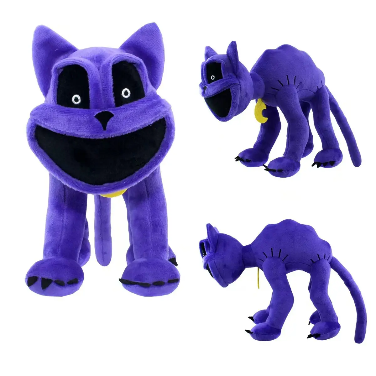 Cute big-mouthed cat plush doll, dark style soft toy, bedroom desktop decoration, niche gift for classmates