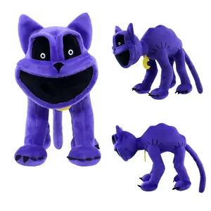 Cute big-mouthed cat plush doll, dark style soft toy, bedroom desktop decoration, niche gift for classmates