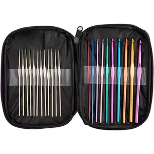 22Pcs Crochet Hooks Set, Betybedy Aluminum Handle Knitting Needles, Multicolor Crochet Needles for Yarn Craft, 0.6~6.5Mm BetyBedy