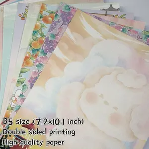 B5 Loose Leaf Writing Paper Pad Minimal Functional Cute Design Charming Full Background Office School Use Gift Choice Travel Notebook 100gsm Premium paper double sided printing high quality