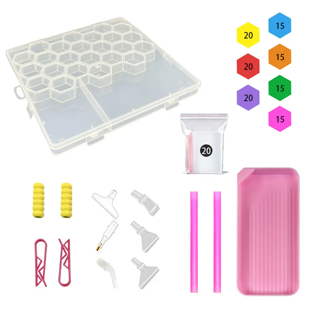 120Pcs Diamond Embroidery Drill Mud Tools Kit with Storage Box, Diamond Mosaic Clay Set for DIY Needlework Hobbies