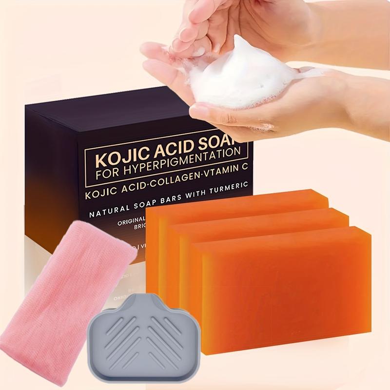5PACK ETXYOC Kojic Acid For Hyperpigmentation Soap Bars With Vitamin C, Retinol, Collagen, Turmeric, Vitamin E, Shea Butter, Castile Olive Oil (5 Pack)