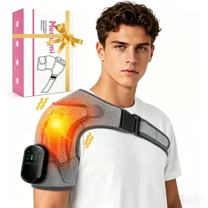 【Mosnami】Cordless Shoulder Heating Pad, Electric Shoulder Massager with Heat and Vibration, Shoulder Massager for Back and Neck, Back Massage Device, Rotator Cuff Support for Men and Women