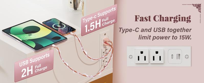 Furmax Vanity Desk with Mirror and LED Light Bulb, Small Makeup Vanity Table with Drawers, Dressing Table with Power Outlet and Hair Drayer Holder for Bedroom