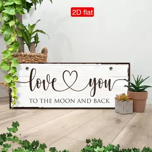 【JIT】, 1 piece of "I love you to the moon and back" logo, everyday logo, rustic wall art, Wood Sign, kitchen logo, home decor, restaurant decor, room decor (5.9 x 15.7 inches, 15cm x 40cm)