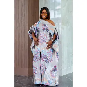 Abeni Off-Shoulder Brocade Boubou | Purple