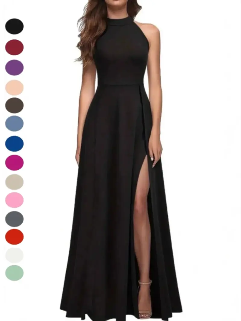 formal fun dresses Embellished High Neck Halter Cocktail