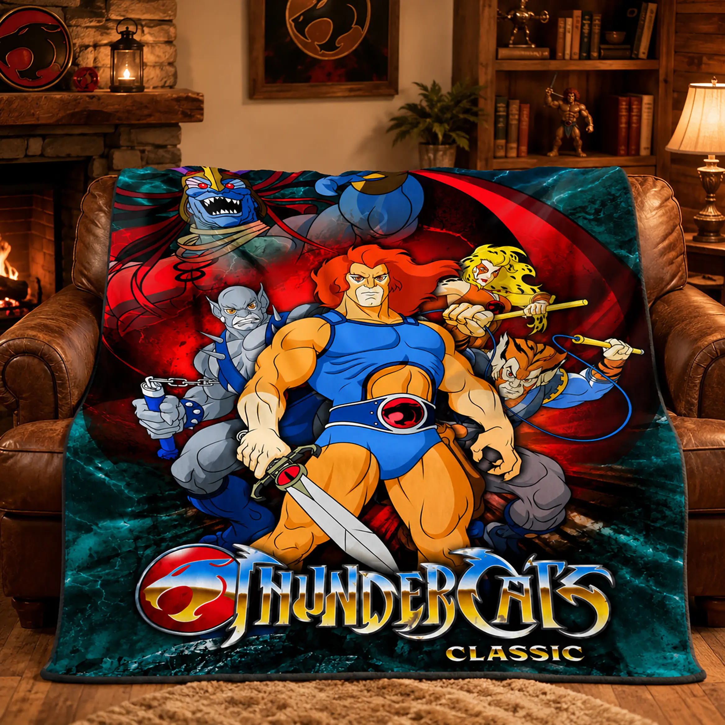 ThunderCats Throw Blanket Retro 80s Cartoon Blanket Ultra Soft Flannel Fleece Plush Warm Cozy Lightweight Lion O Graphic Bed Blanket Bedroom Living Room Sofa Couch Dorm Travel Kids Teens Adults Birthday Christmas Gift Home Decor