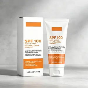 High Protection Sunscreen SPF100 – Body & Face Lotion 50g – UV & Pollution Defense – Non-Greasy – All Skin Types – Safe for Adults & Kids – Paraben & Sulfate Free